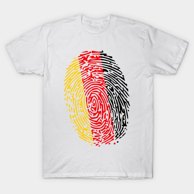 Fingerprint Germany Flag T-Shirt by remixer2020